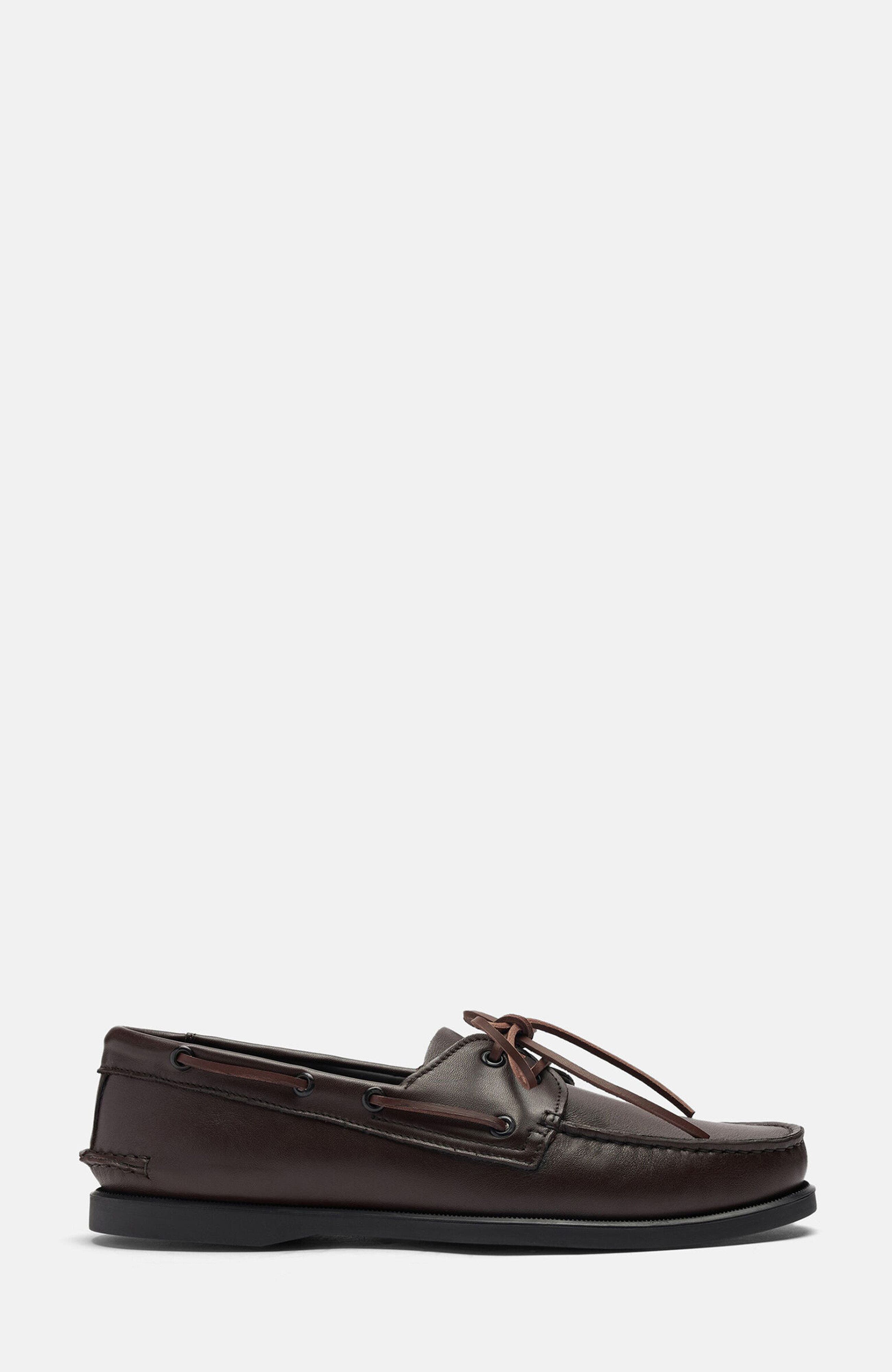 Morgan Boat Shoes, Alternate, color, Dark Brown - Calf