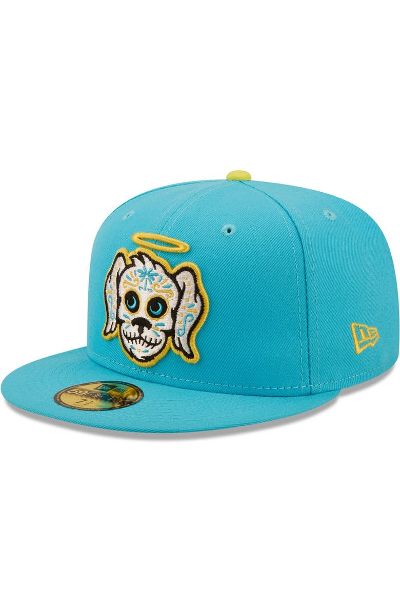 New Era Men's New Era Aqua Perros Santos de Charleston Copa De La Diversion 59FIFTY Fitted Hat, Main, color, Aqua