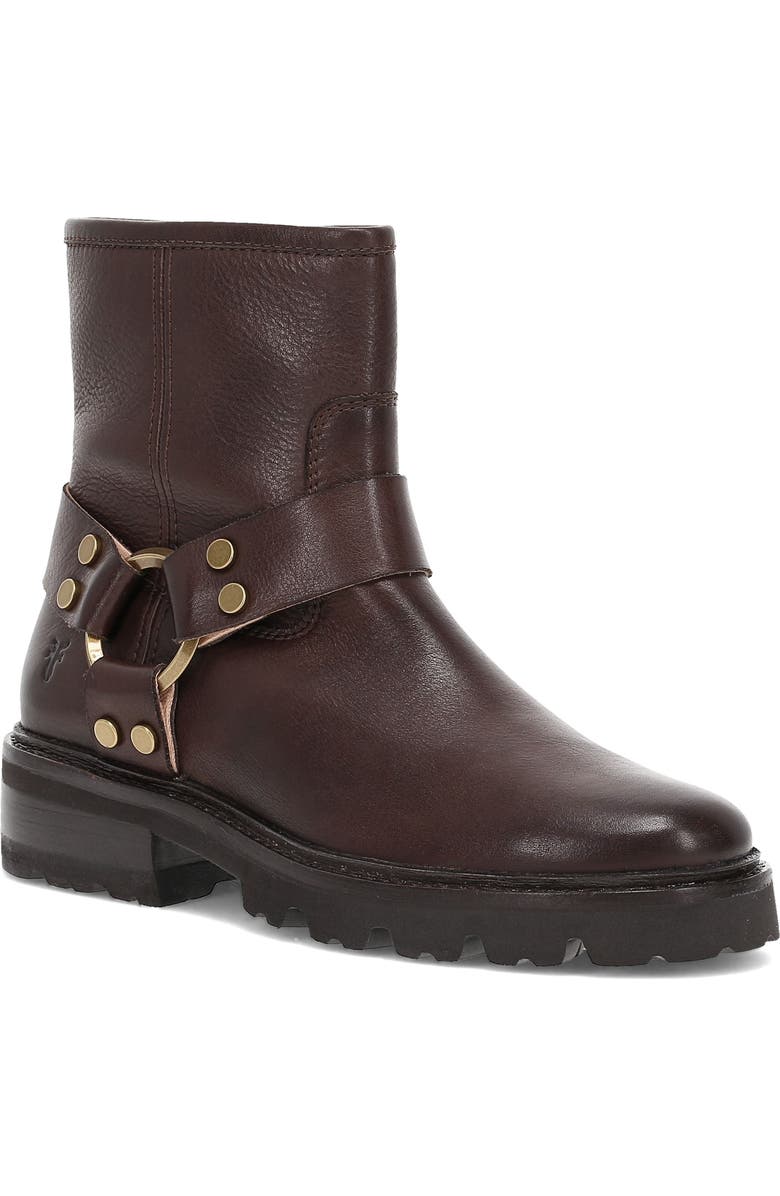 Frye Olivia Harness Bootie, Main, color, Chocolate