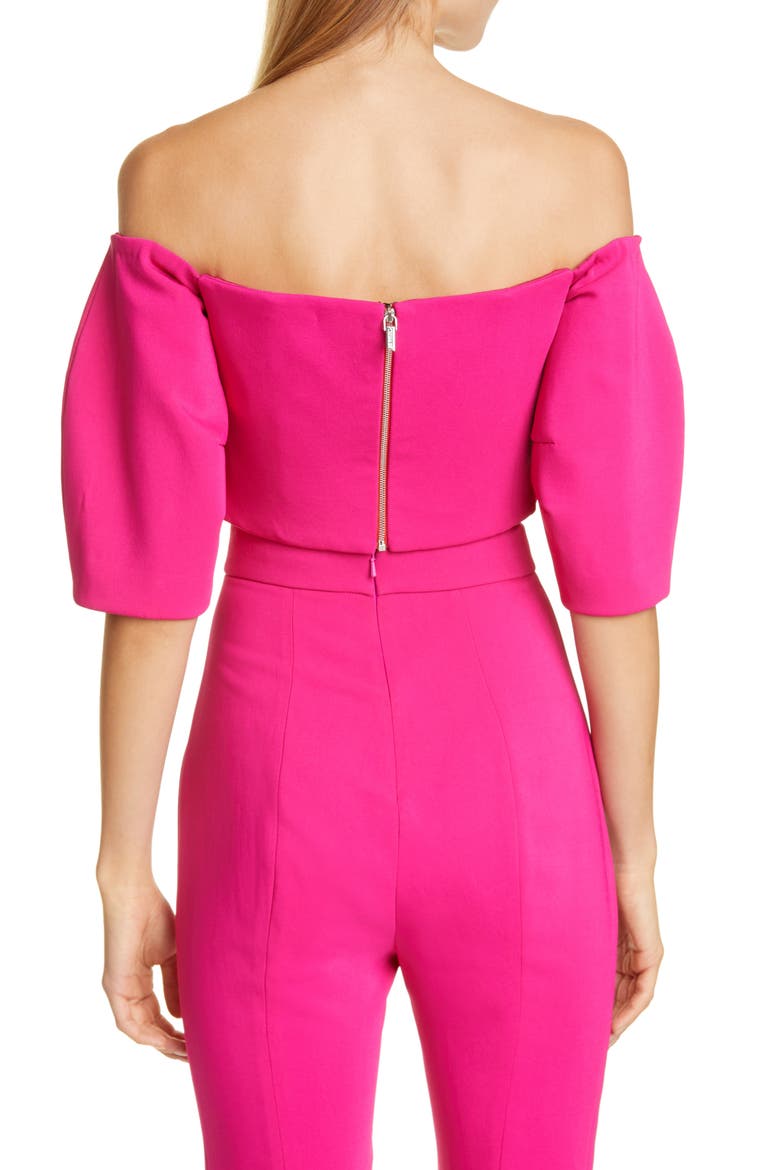 Off the Shoulder Crop Top, Alternate, color, AZALEA