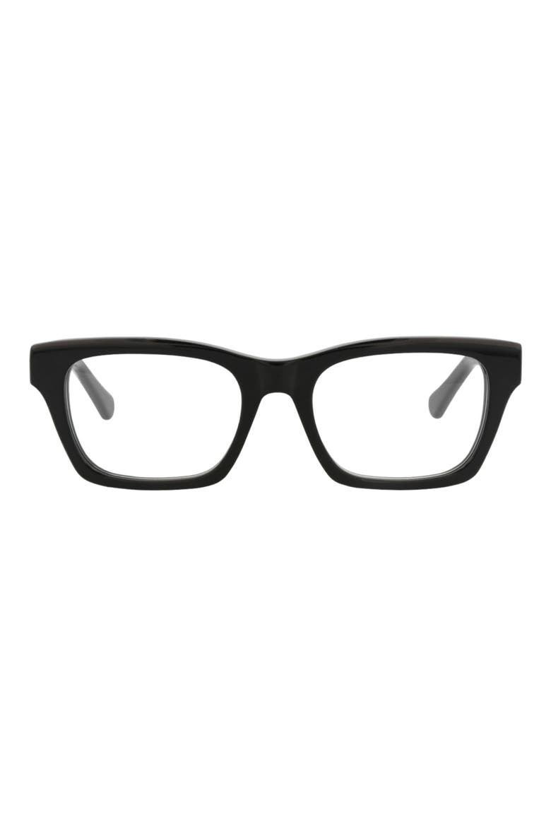 51mm Square Optical Glasses, Main, color, BLACK BLACK TRANSPARENT