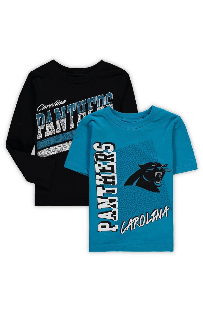 Outerstuff Preschool Black/Blue Carolina Panthers For The Love Of The Game T-Shirt Combo Set, Main, color, 