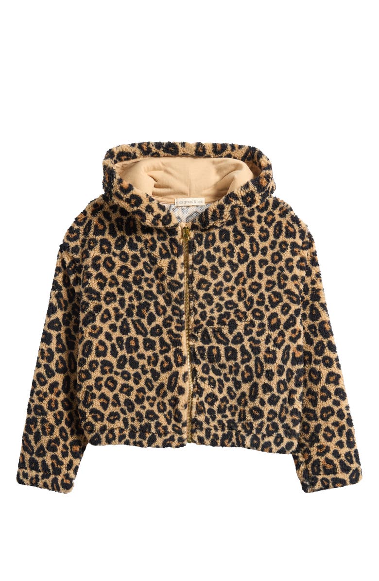 MARGAUX AND LEXI Kids' Leopard Print Fleece Zip-Up Jacket, Main, color,