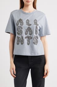 AllSaints Ella Lisa Beaded Cotton T-Shirt