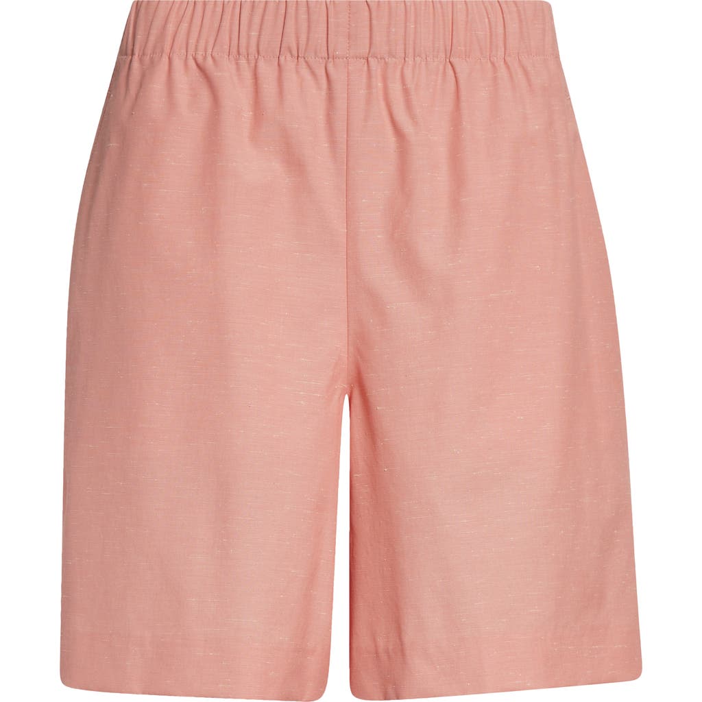 Lafayette 148 New York Riverside Slub Cotton Shorts In Pastel Pink Melange