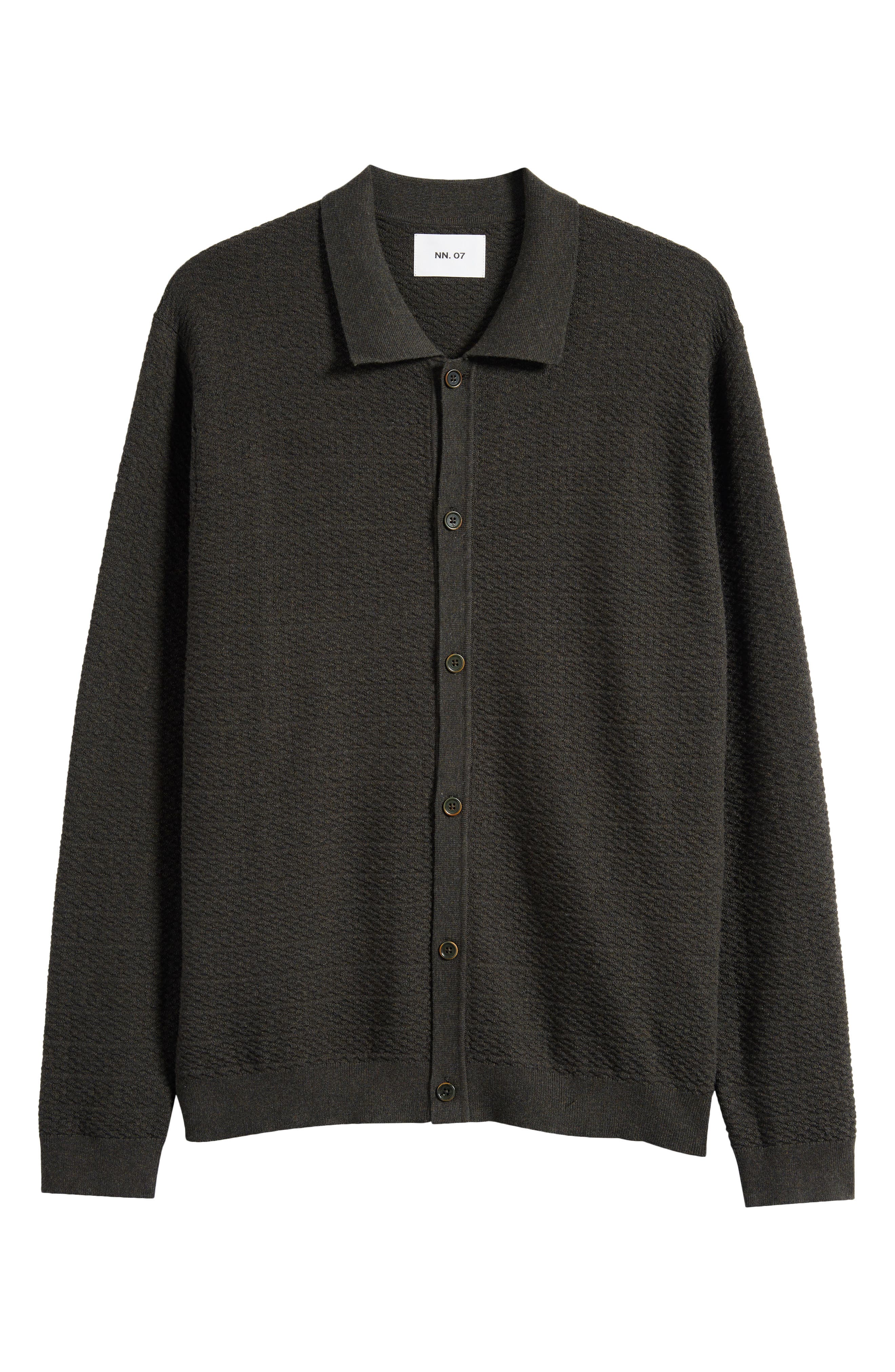 Navi 6499 Ribbed Cotton Full Button Cardigan (Men) | Nordstromrack