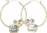 Leslie Paige Mix-Cut Topaz Hoop Earrings