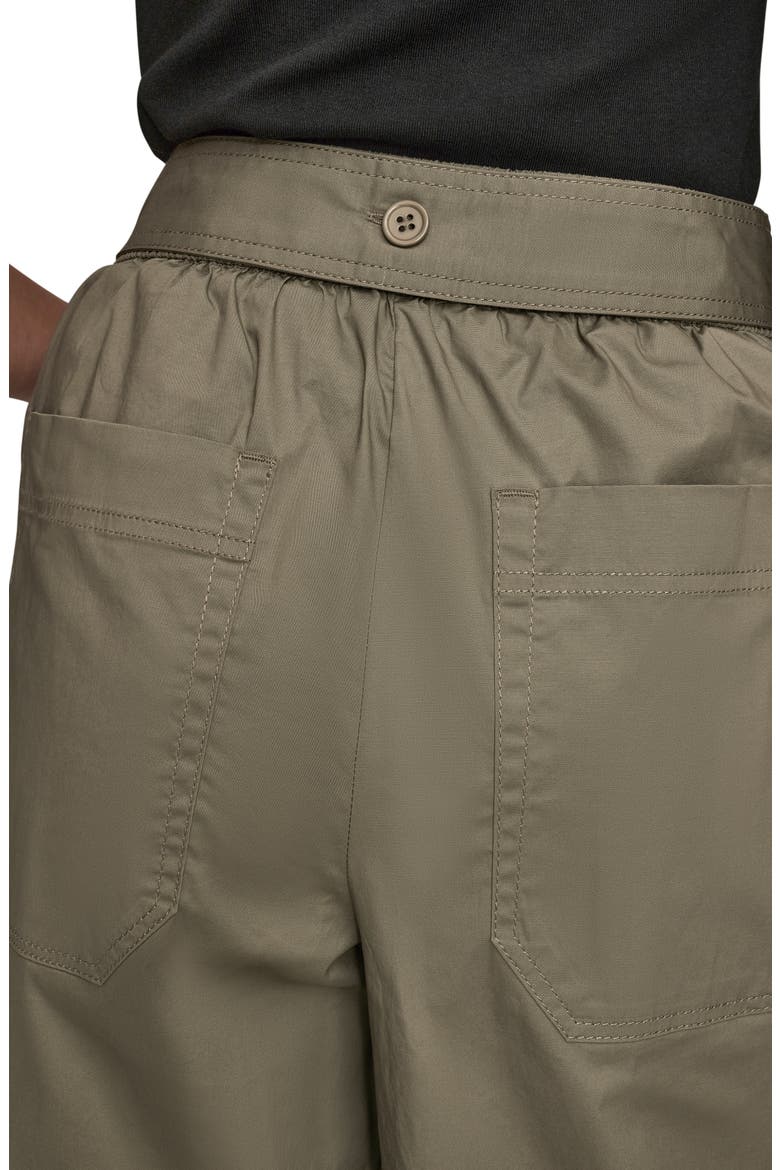 Mid Rise Wide Leg Crop Stretch Cotton Pants, Alternate, color, KHAKI GREE