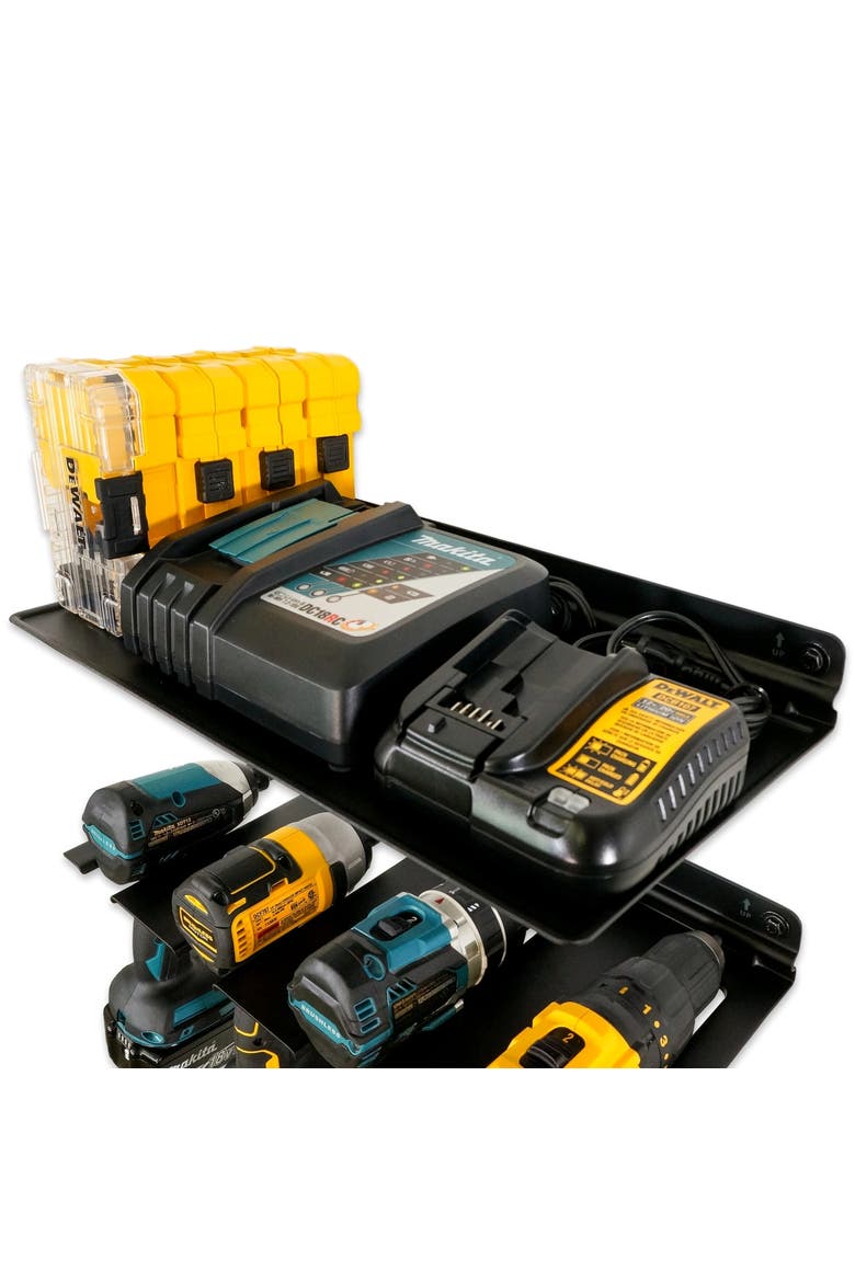 E-Drill Power Tool Organizer with Shelf, Alternate, color, Black