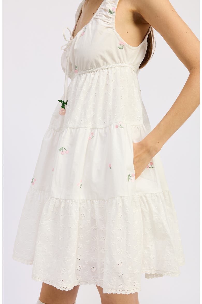 Cherie Cotton Babydoll Dress, Alternate, color, WHITE PINK GREEN