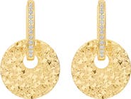 ATHRA LUXE Dolce Sole Textured Round Drop Huggie Hoop Earrings