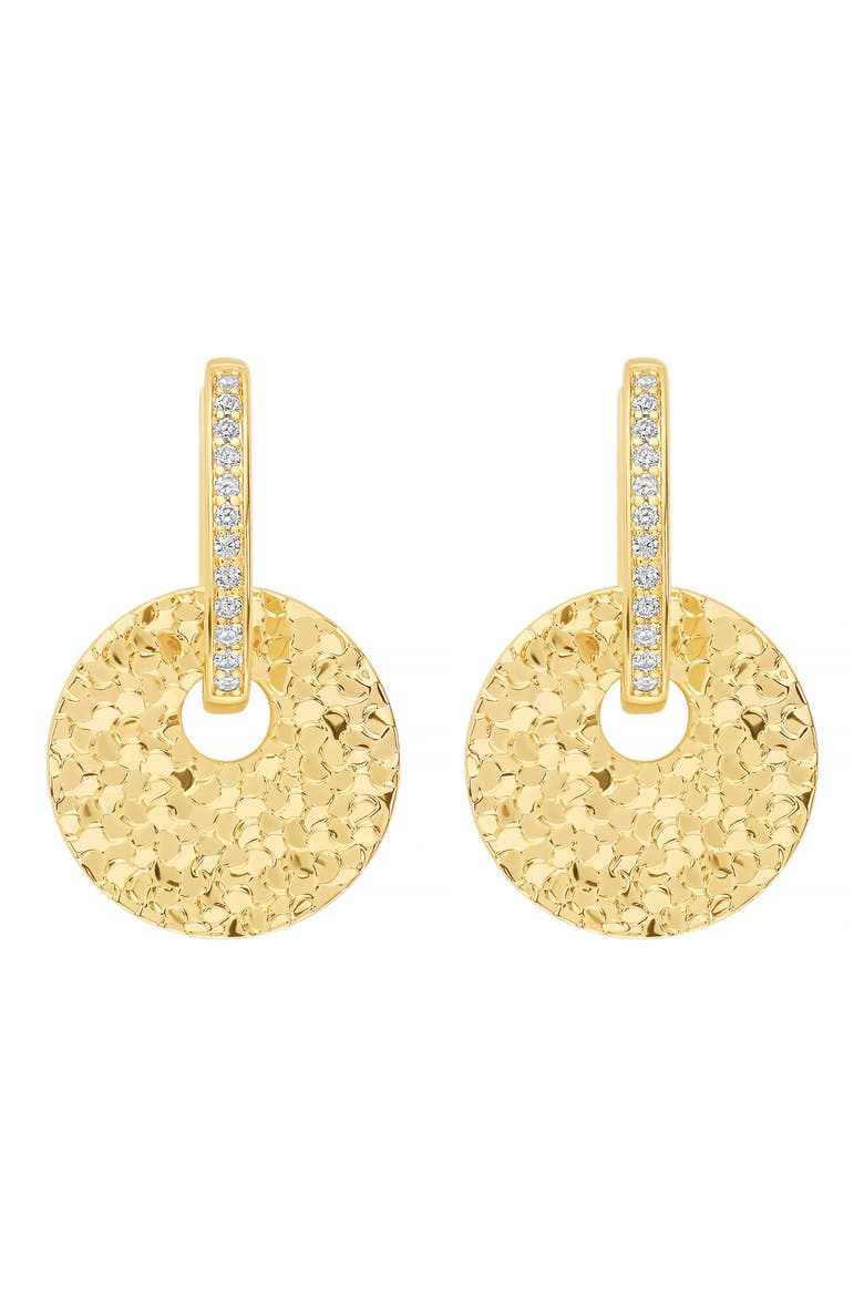 Dolce Sole Textured Round Drop Huggie Hoop Earrings video