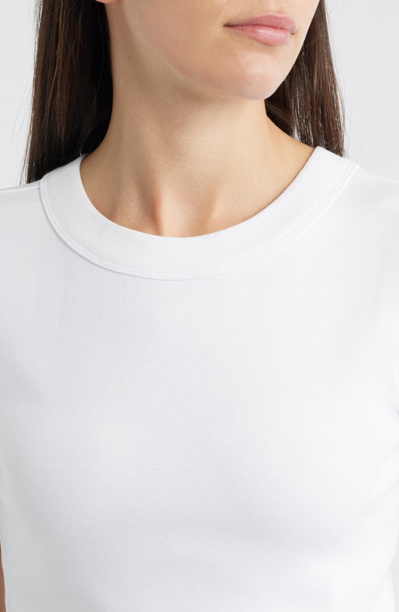 Mavi Jeans Crop Stretch Cotton T-Shirt, Alternate, color, White