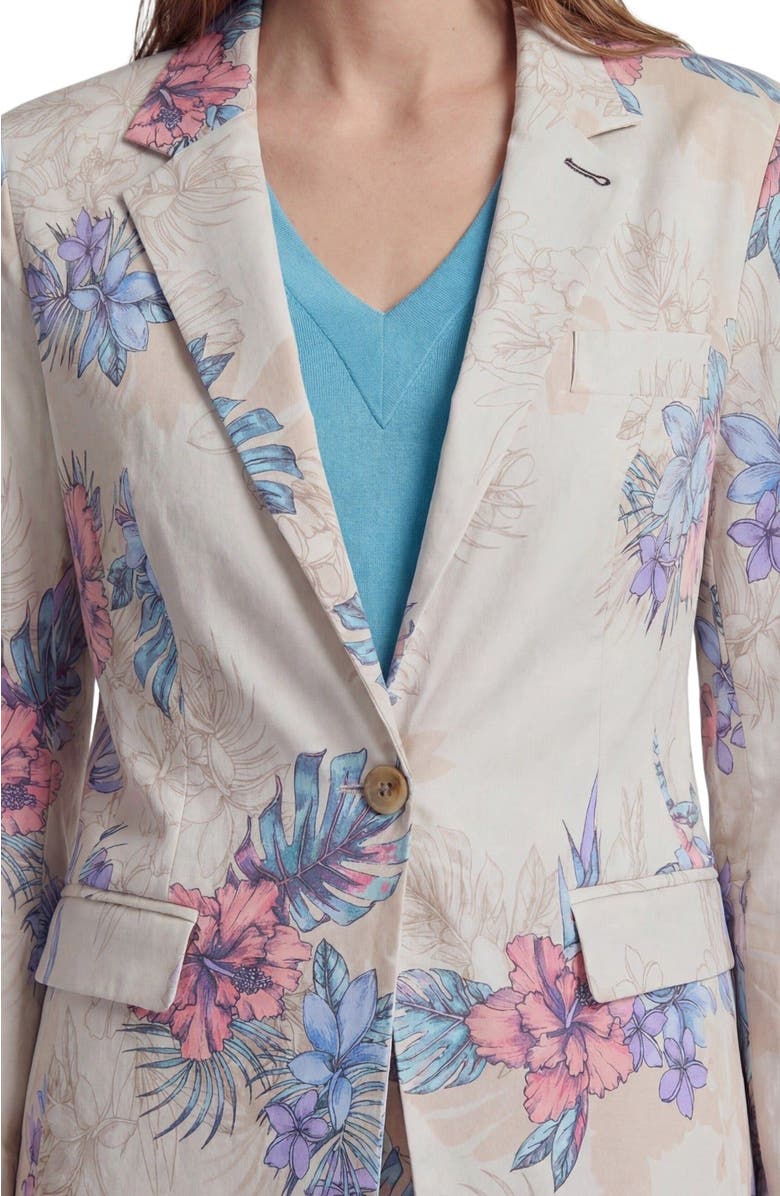 Lords of Harlech Exotic Floral Womens Tailored Blazer, Alternate, color, Exotic Floral Neutral