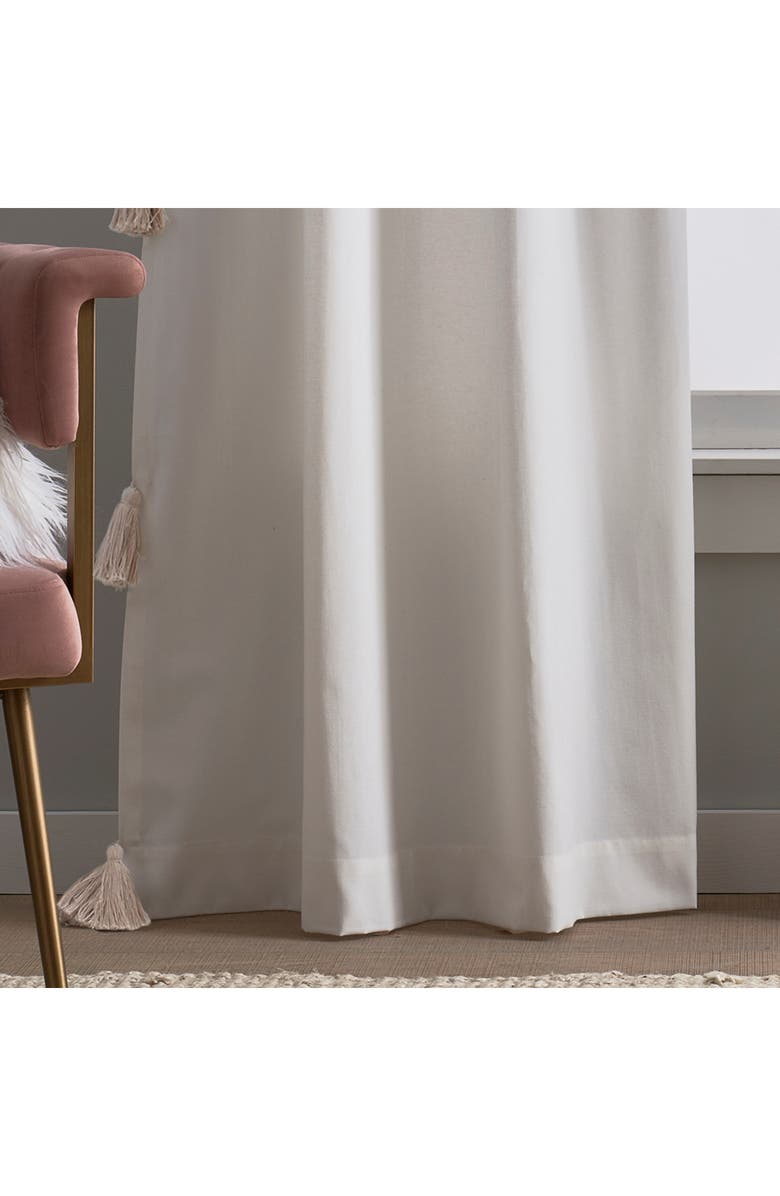 Peri Home Chunky Tassel Set of 2 Window Panels, Alternate, color, White W/ Linen Tassel
