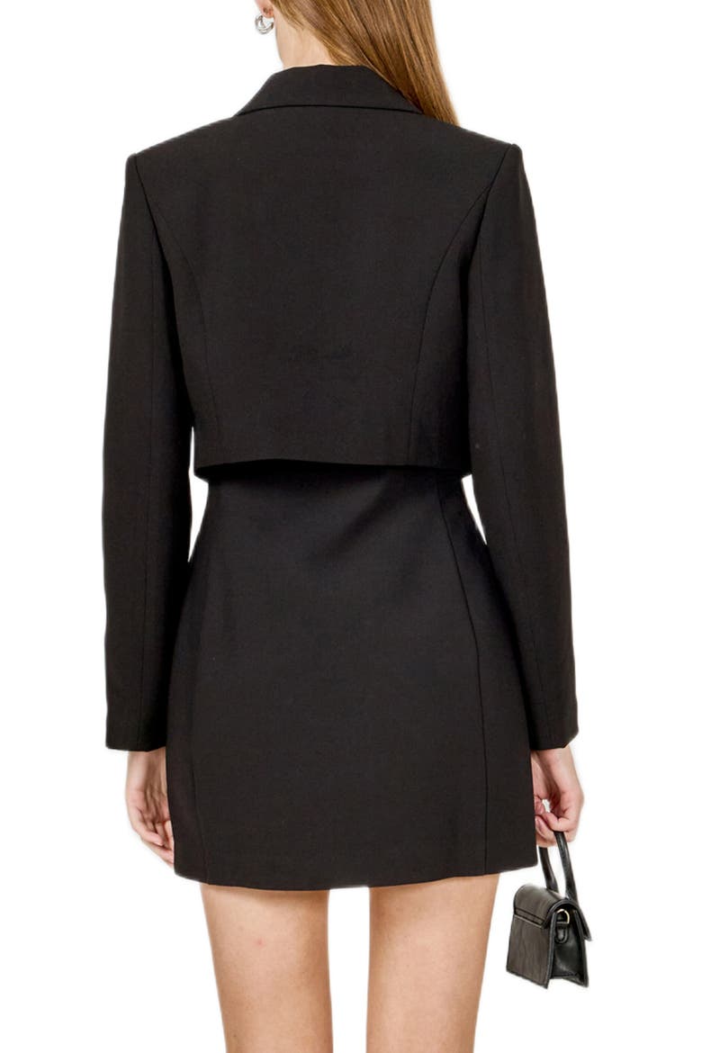 Rhinestone Bow Detail Crop Jacket, Alternate, color, BLACK