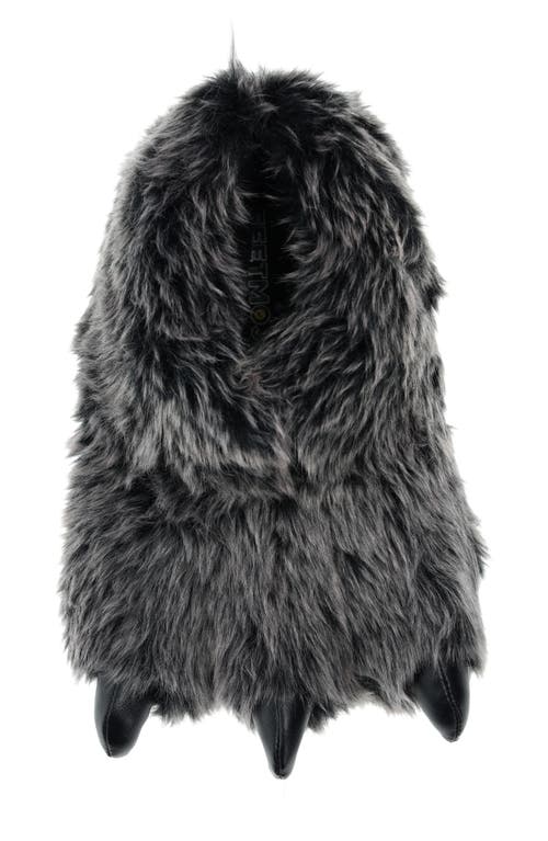 Sg Footwear Plush Claw Slipper In Black