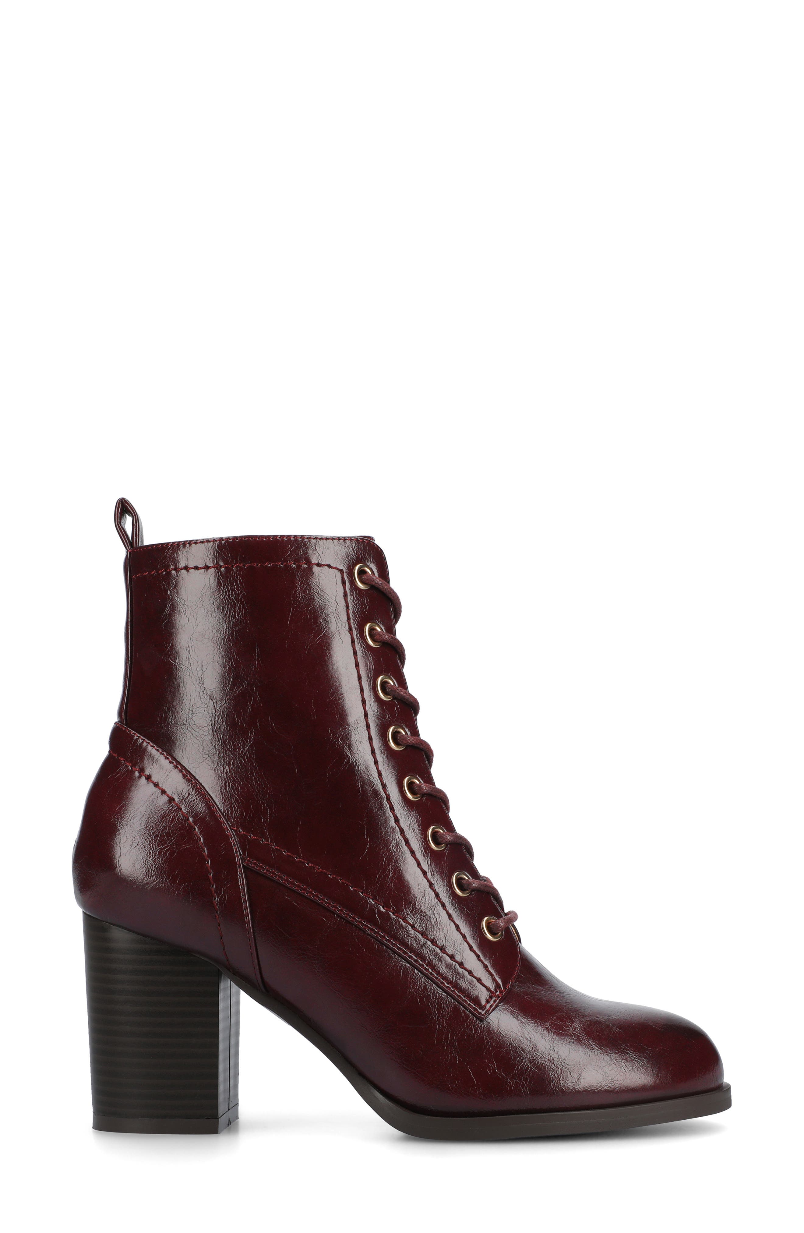 JOURNEE Baylor Lace-Up Boot, Alternate, color, OXBLOOD PATENT