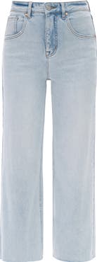Bayeas High Waist Raw Hem Wide Leg Jeans
