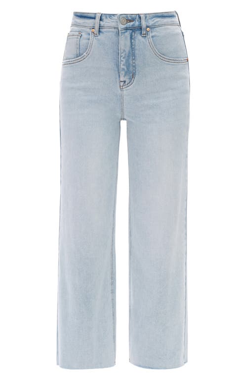 Bayeas High Waist Raw Hem Wide Leg Jeans In Black