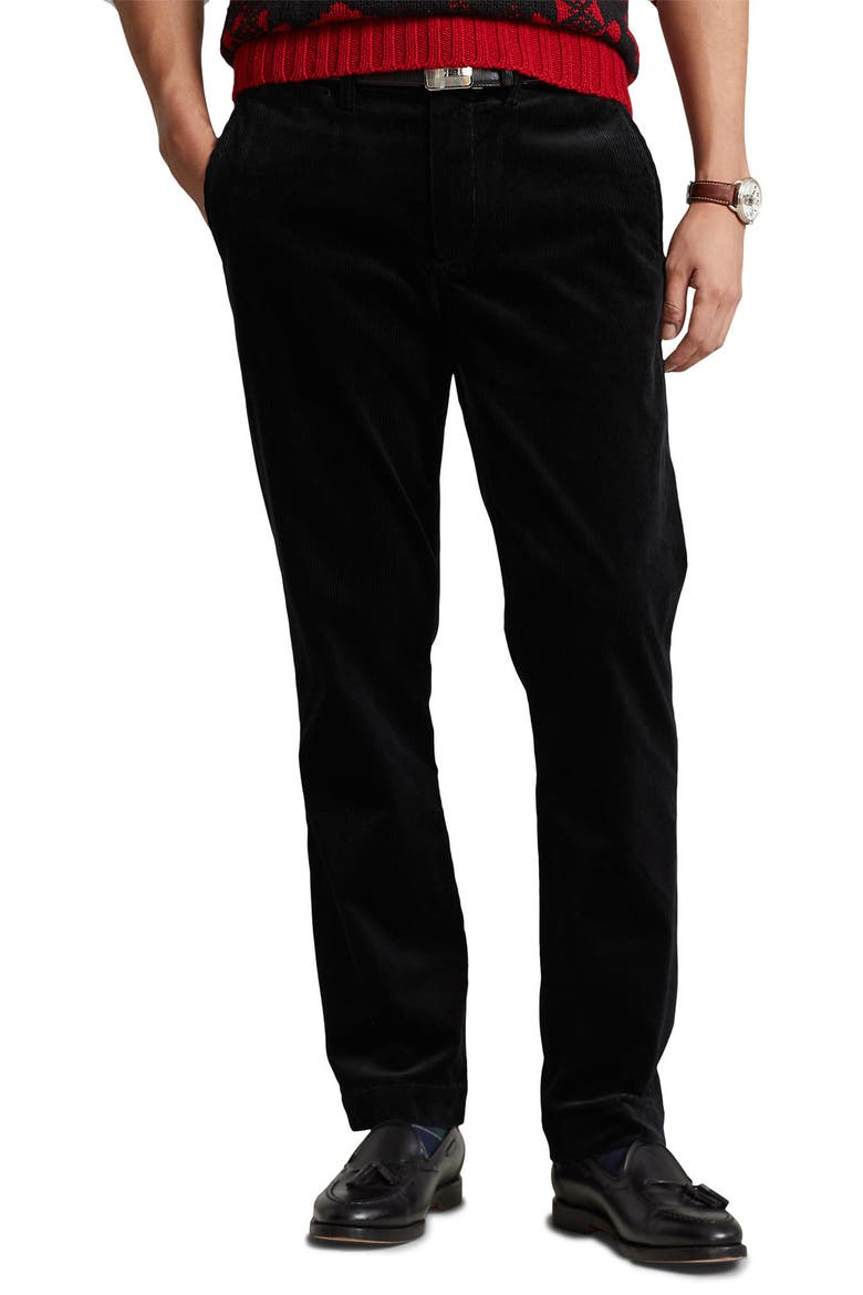 Bedford Stretch Corduroy Pants, Main, color, POLO BLACK