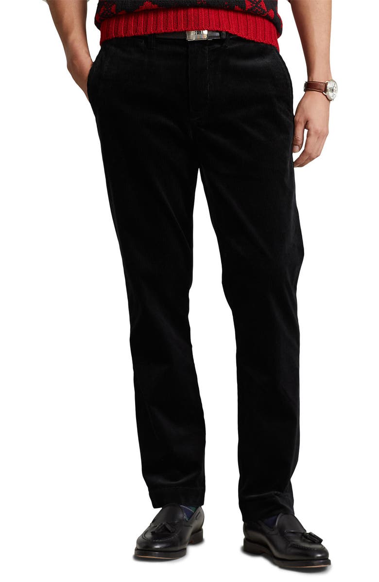 Polo Ralph Lauren Bedford Stretch Corduroy Pants, Main, color, Polo Black