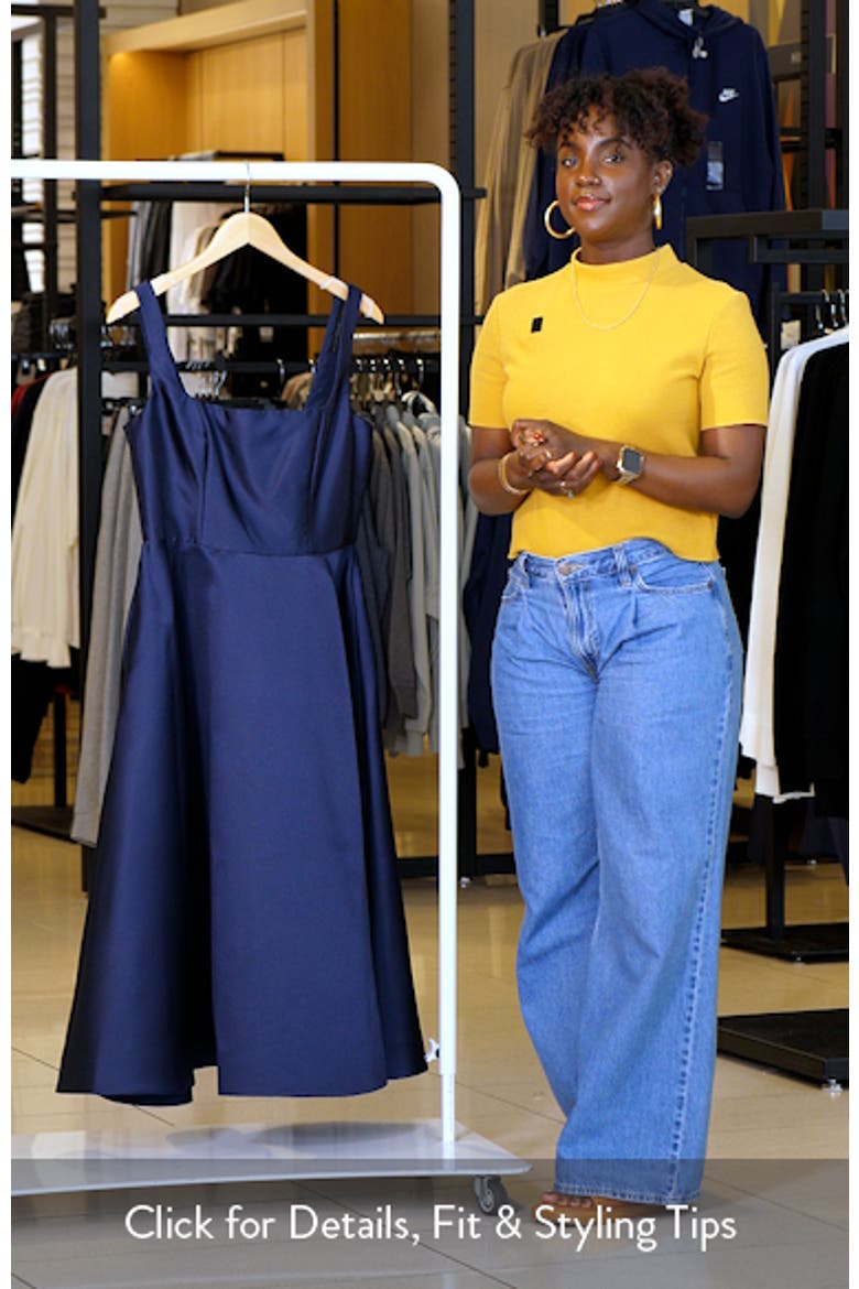 Square Neck Sateen Midi Gown video