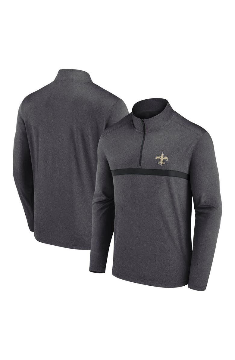 FANATICS Men's Fanatics  Heather Charcoal New Orleans Saints Head-to-Head Quarter-Zip Pullover, Main, color, 