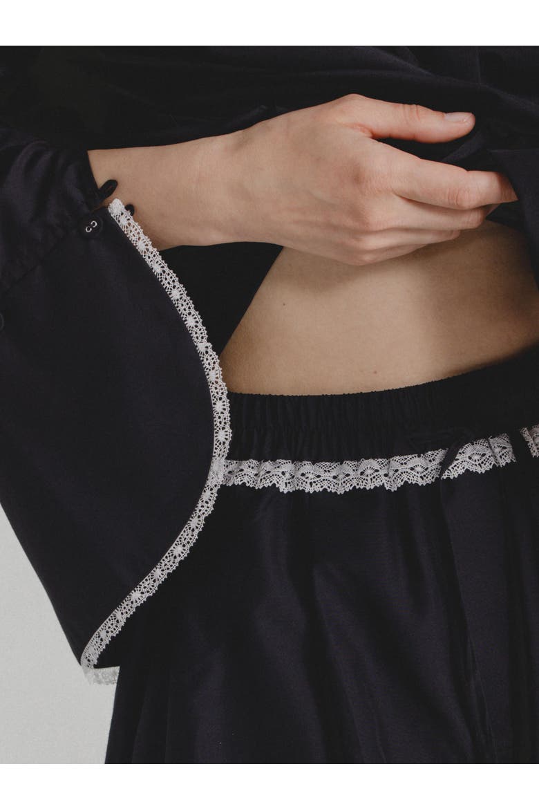 Silk Cotton Shorts, Alternate, color, Black