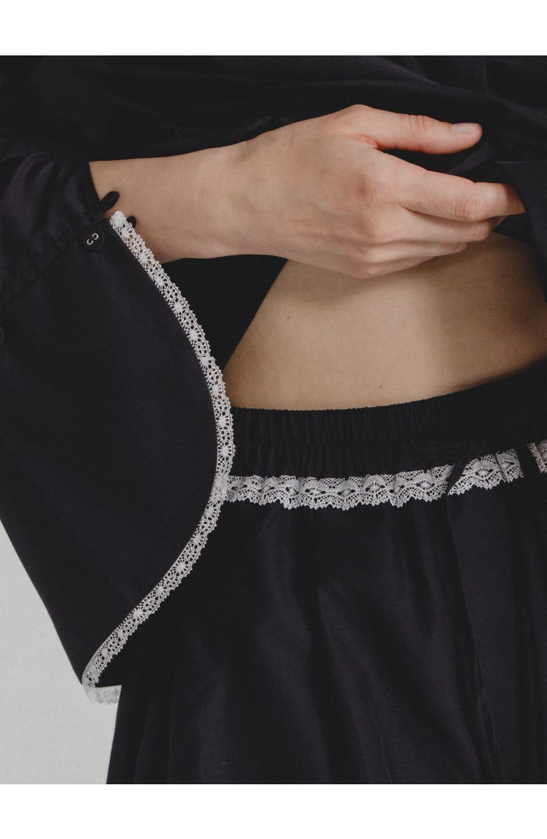 Alas Silk Cotton Shorts, Alternate, color, Black