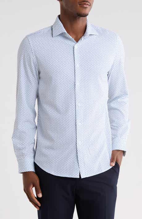 Geo Tech Long Sleeve Button-Up Shirt