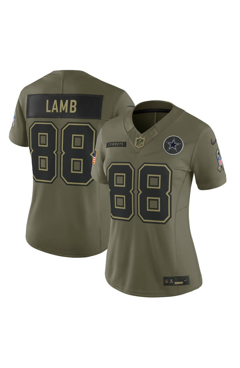 Nike Women's Nike CeeDee Lamb Olive Dallas Cowboys 2025 Salute to Service Limited Jersey, Main, color, Olive