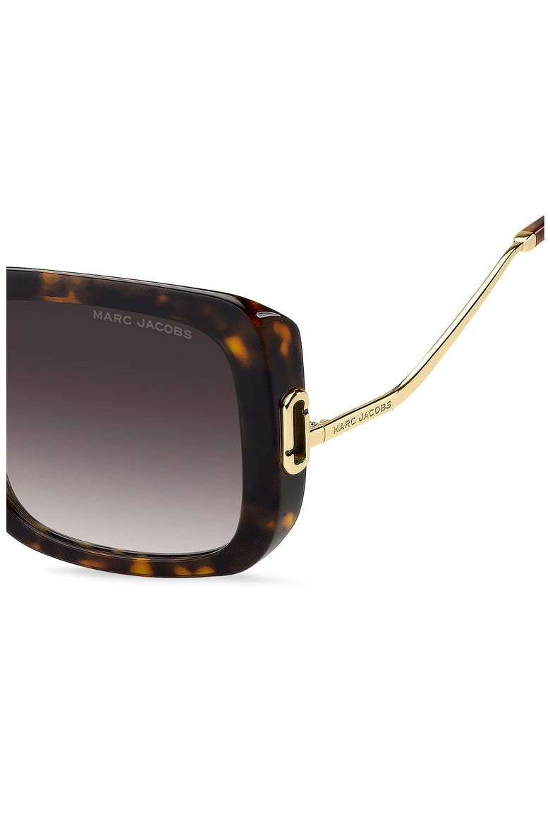 57mm Gradient Square Sunglasses, Alternate, color, HAVANA/ BURGUNDY