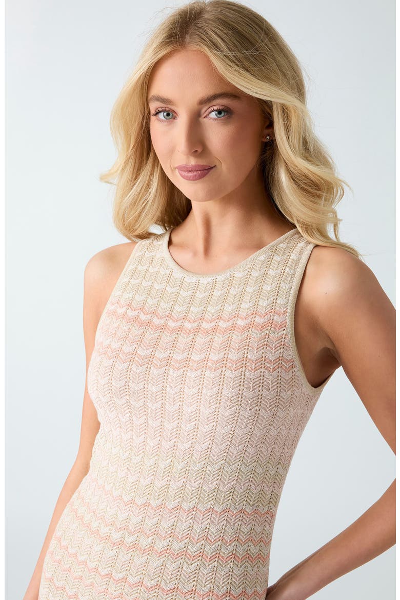 Rosalyn Metallic Sleeveless Knit Maxi Dress, Alternate, color, PEACH BEIGE/ VANILLA