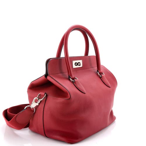 Pre-owned Hermes  Hermes Toolbox Bag Evercolor 26 In Burgundy