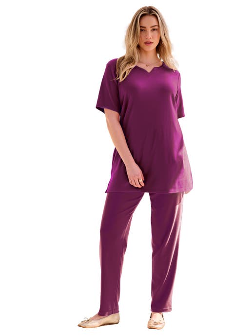 Plus Size Soft Knit Tunic With Notch Neckline