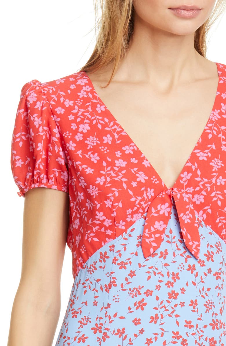 LIKELY Raffa Mixed Print Puff Sleeve Dress, Alternate, color, 