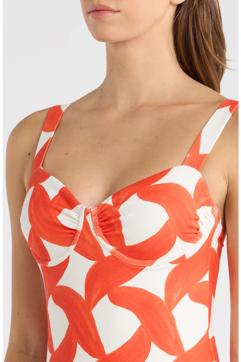 Barrett Underwire One-Piece Swimsuit, Alternate, color, IVORY/ CORAL