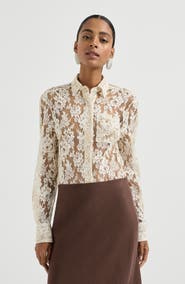 Brunello Cucinelli Flower jacquard lace shirt