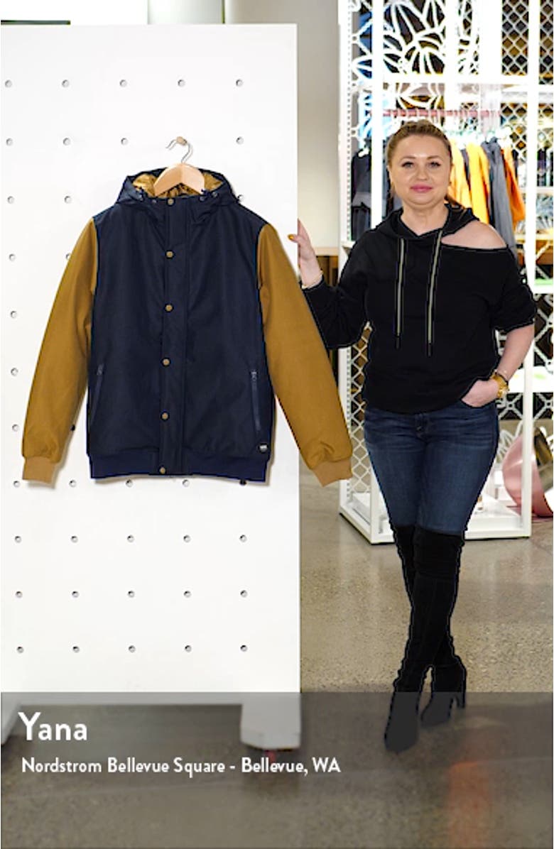 Wells Water Repellent Varsity Jacket, sales video thumbnail