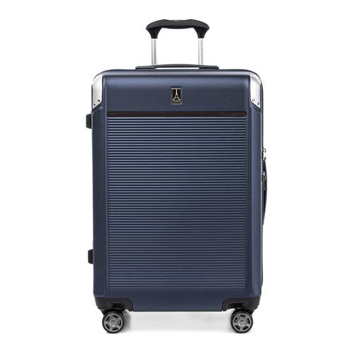 Travelpro Platinum Elite Hardside Expandable Checked- Medium 25-inch Spinner In True Navy Blue