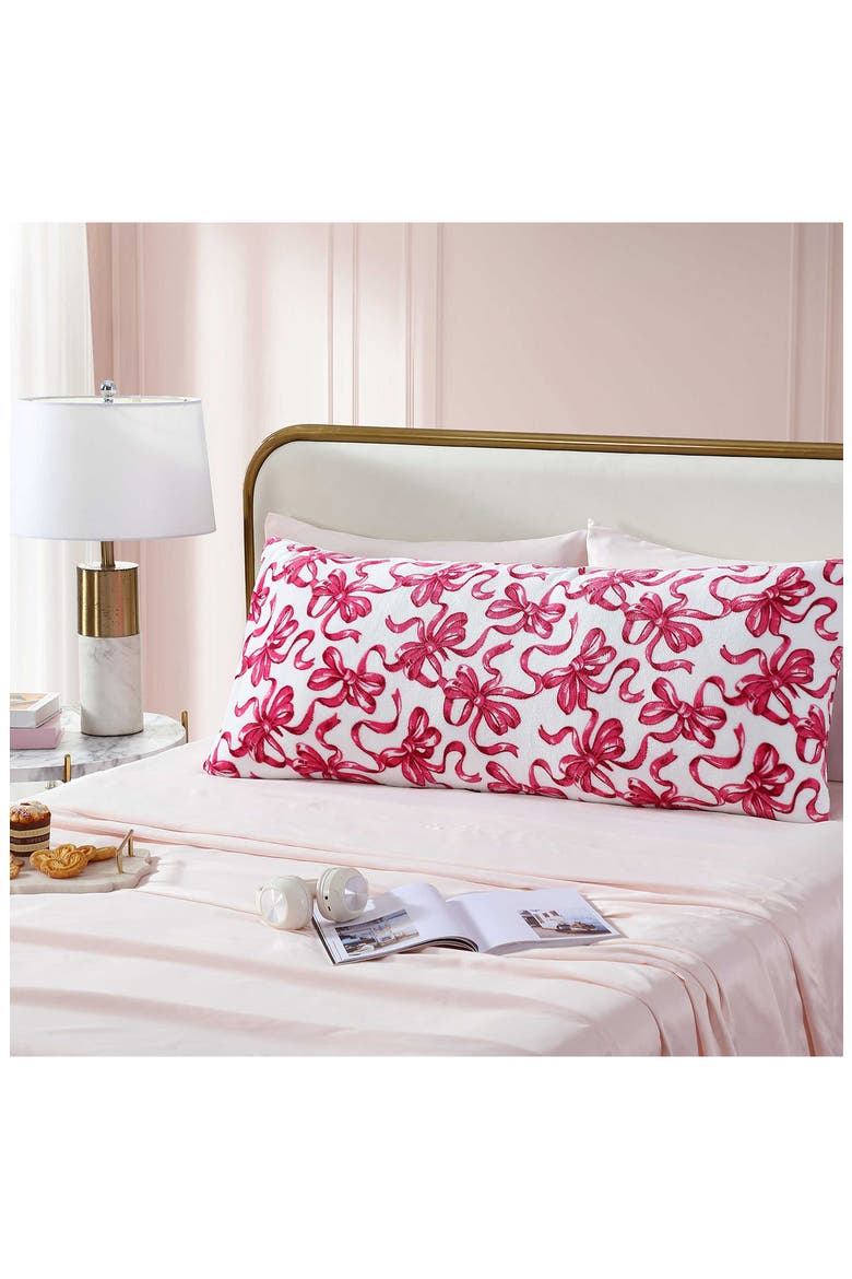 Ballet Bows Plush Decorative Throw Pillow, Alternate, color, MEDIUM / DARK PINK