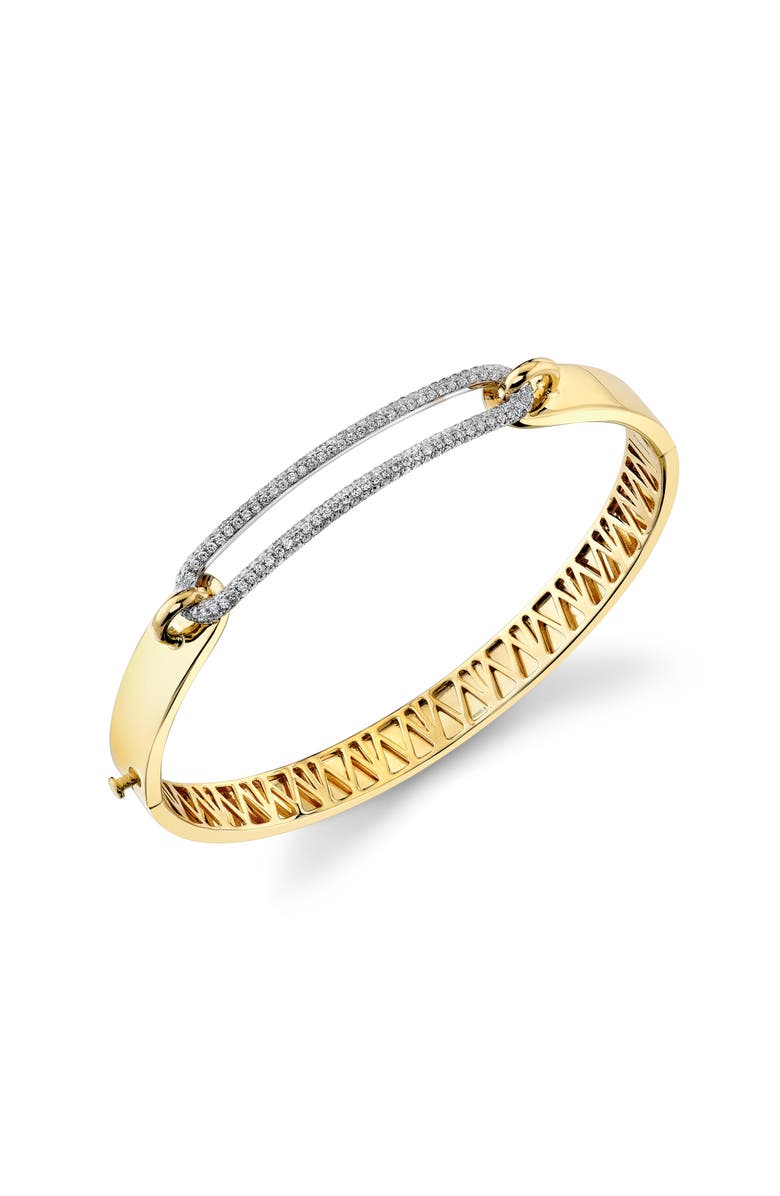 Michael M Luxe Link Pave Bangle Bracelet, Alternate, color, Yellow Gold