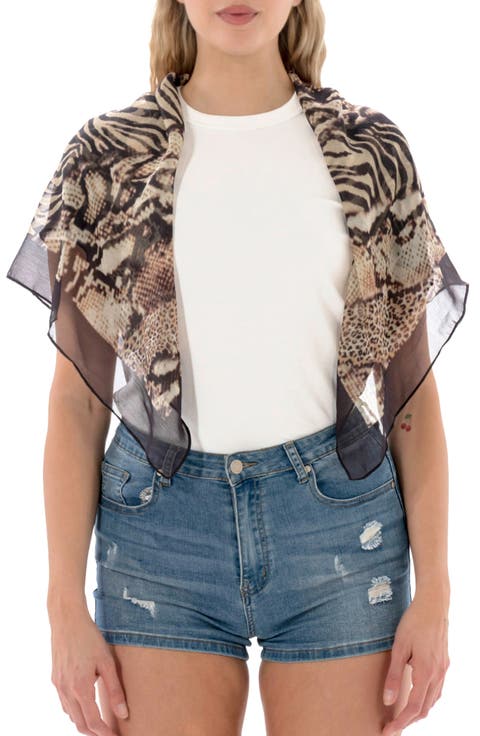 Animal Print Square Scarf