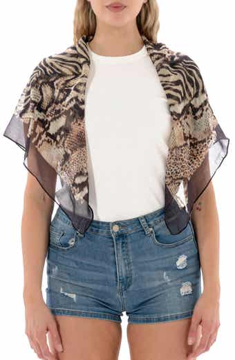 MARCUS ADLER Animal Print Square Scarf