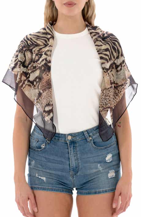 MARCUS ADLER Animal Print Square Scarf