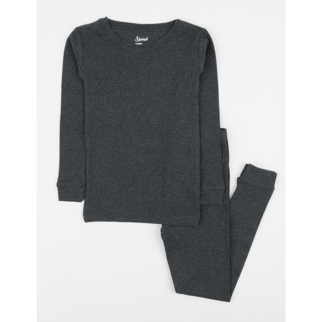 Leveret Babies' Kids Two-piece Solid Cotton Matching Family Pajamas In Gray