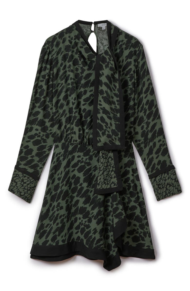 Reiss Katie Long Sleeve Animal Print Minidress, Alternate, color, 