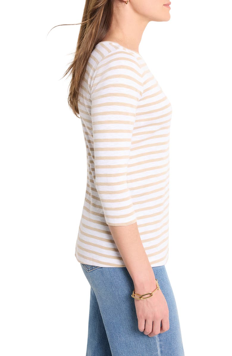 NZT by NIC+ZOE Stripe Boat Neck T-Shirt, Alternate, color, Neutral Multi