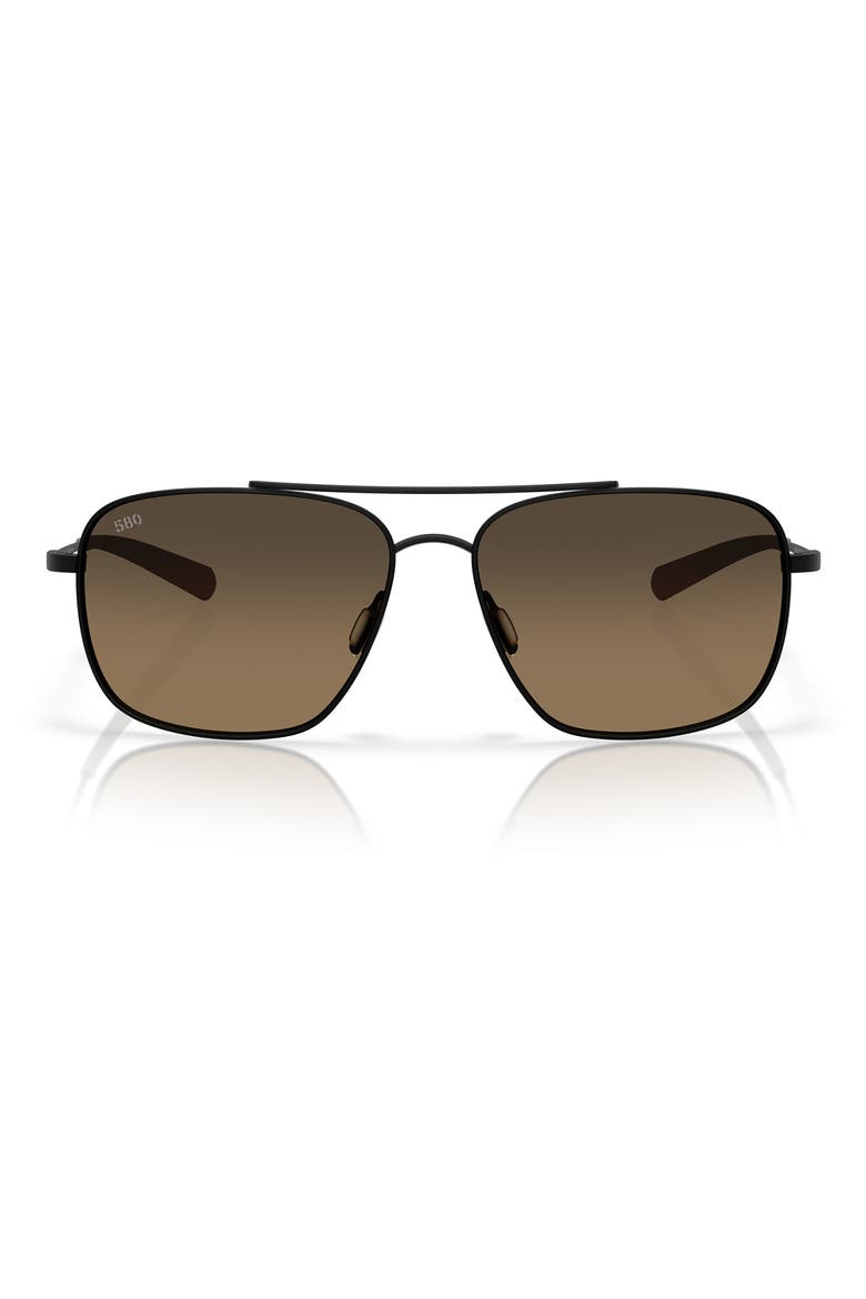 Canaveral 59mm Polarized Sunglasses, Main, color, SATIN BLACK / COPPER